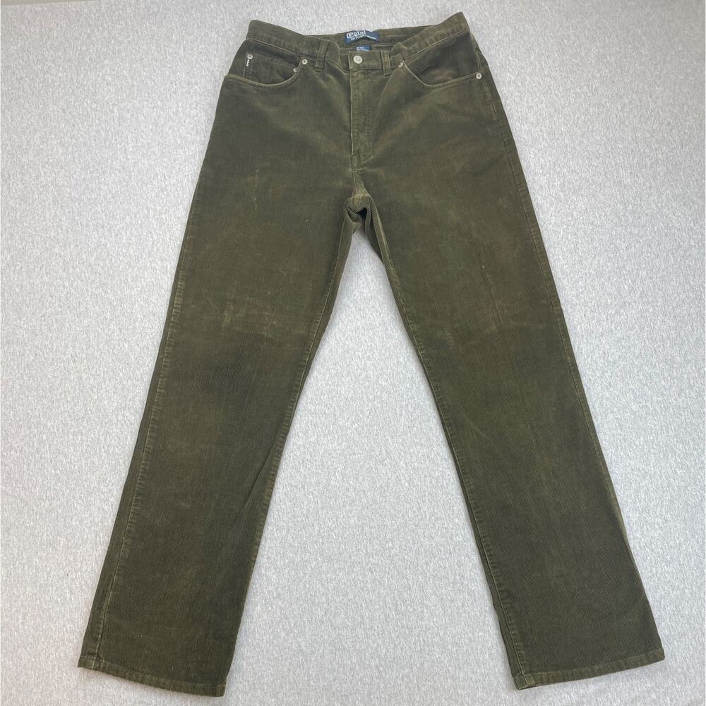 Polo Ralph Lauren Pants‎ Mens 31 x 32 Green Corduroy 100% Cotton Straight